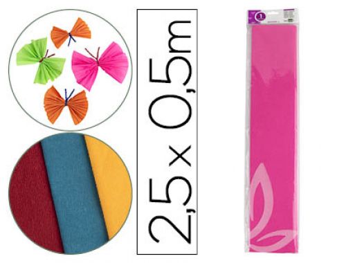 Papel crepe em celofane liderpapel 50 cm x 2,5 m rosa forte classico , Liderpapel , 24270 , 8423473242708